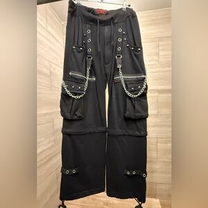 Tripp NYC Black Cargo Pants with Chains